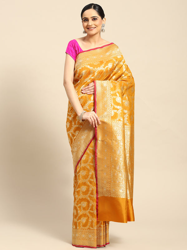 Brown Banarasi Silk Saree