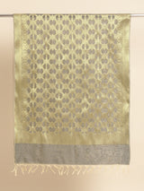 Grey Cotton Silk Blended Zari Boota Dupatta