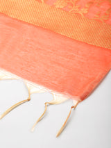 Peach Dupatta With Zari Jaal Work