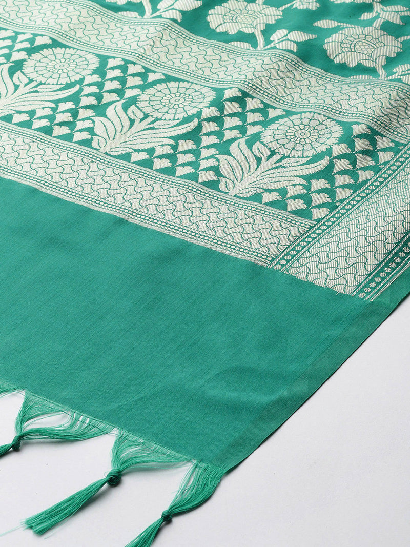 Green Silk Banarasi Dupatta