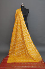YELLOW COTTON FLORAL JAAL CUTWORK SAREE