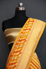 Peach Khaddi Georgette Rangkaat with Meenakari Saree