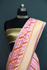 Pink Khaddi Georgette Rangkaat with Meenakari Saree