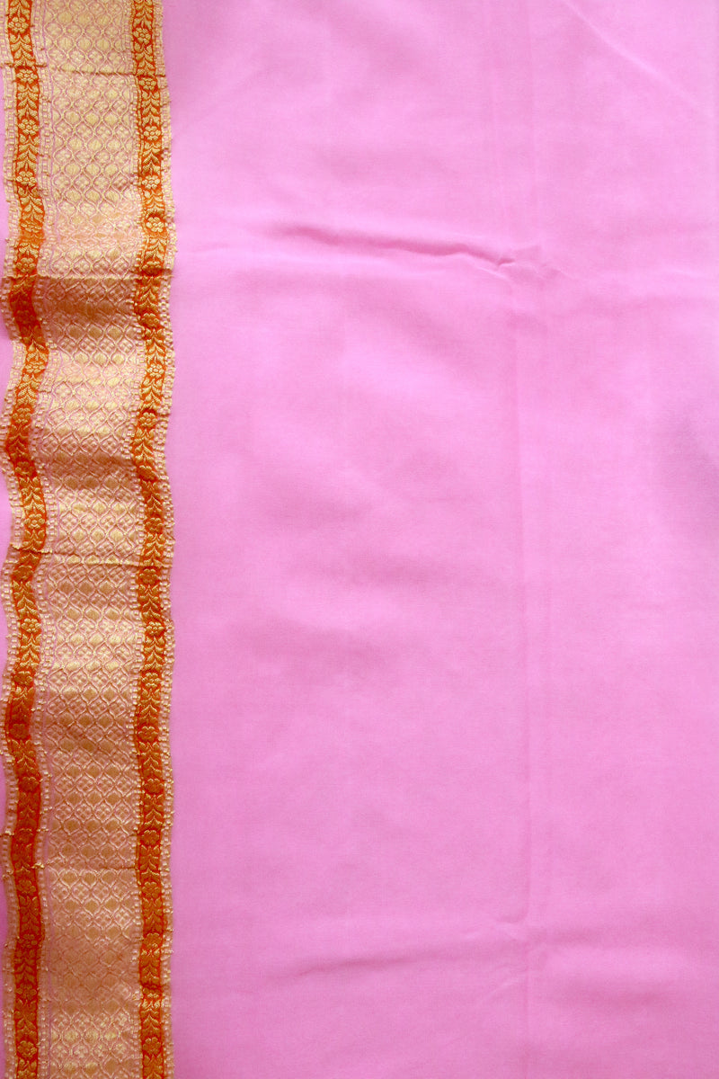 Pink Khaddi Georgette Rangkaat with Meenakari Saree