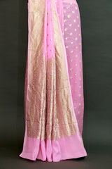 Pink Khaddi Georgette Cutwork Saree