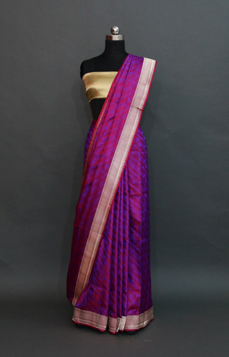 Magenta kataan tanchoi saree