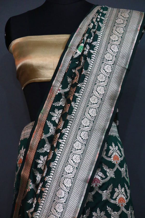 Designer kataan silk meenakaari saree