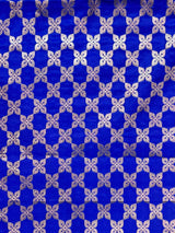 Royal Blue Semi Silk Banarasi Saree