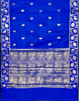 Royal Blue Semi Silk Banarasi Saree