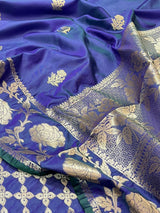 Blue Semi Silk Banarasi Saree