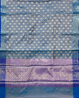 Blue Semi Silk Banarasi Saree