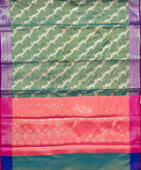 Light Green Semi Silk Banarasi Saree