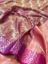 Rose Gold Semi Silk Banarasi Saree