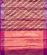 Rose Gold Semi Silk Banarasi Saree