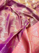 Rose Gold Semi Silk Banarasi Saree
