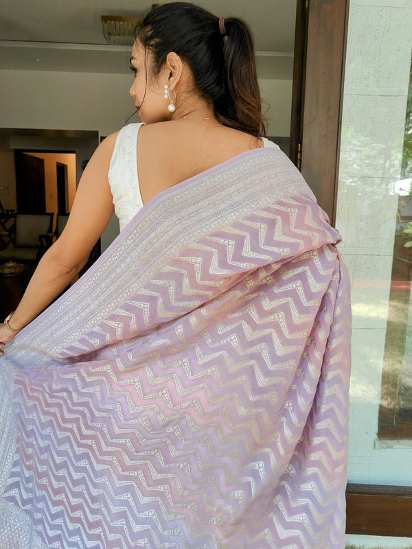 Khaddi Georgette Pure Silk Zig Zag Dupatta