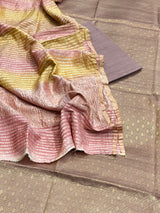 Banarasi Light Brown Munga Silk Dress Material