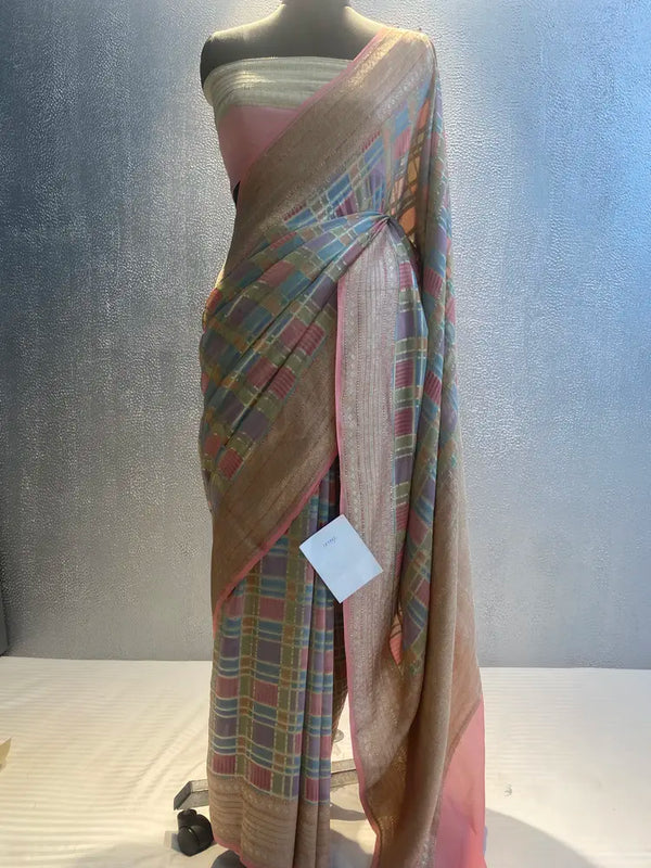 Khaddi georgette banarasi rangkat saree