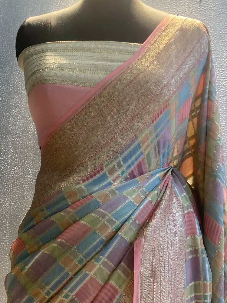 Khaddi georgette banarasi rangkat saree