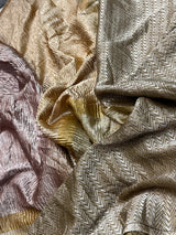 Banarasi  Light Gold Khaddi Georgette Silk Dress Material