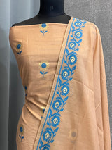 Banarasi Light Brown Cotton Dress Material