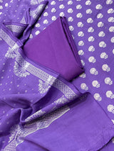 Banarasi Purple Cotton Dress Material