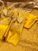 Banarasi Mustard Chiniya Silk Dress Material