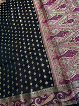 Black Cotton Silk Banarasi saree