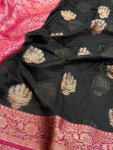 Black Semi Silk Banarasi Saree