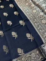 Black Chiniya Silk Banarasi Saree