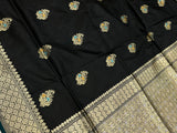 Banarasi Black Kataan Silk Saree
