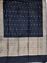 Banarasi Black Kataan Silk Saree