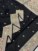 Banarasi Black Kataan Silk Saree