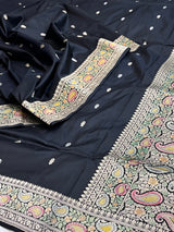 Banarasi Black Kataan Silk Saree