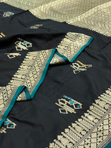 Banarasi Black Kataan Silk Saree