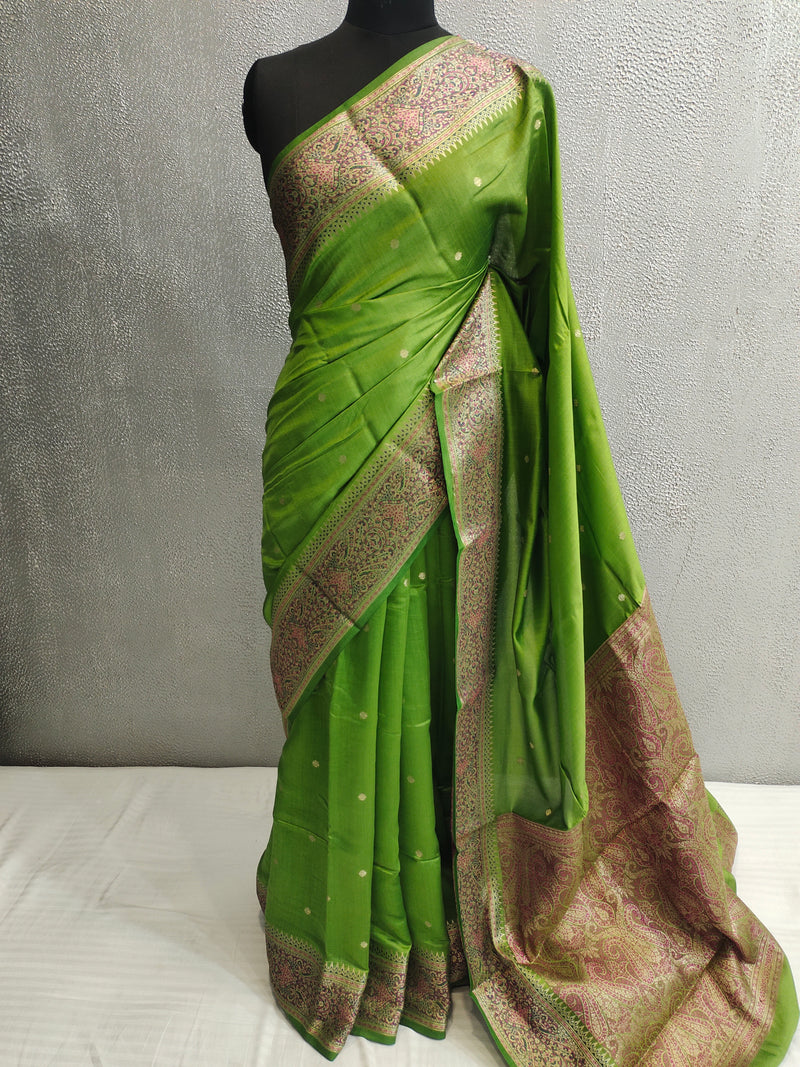 Green Color Pure Silk Banarasi Saree