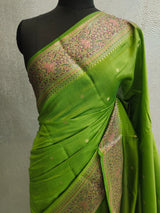 Green Color Pure Silk Banarasi Saree
