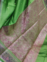 Green Color Pure Silk Banarasi Saree