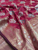 Red Semi Silk Banarasi Saree