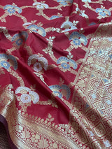 Red Semi Silk Banarasi Saree