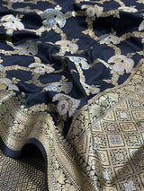 Black Semi Silk Banarasi Saree