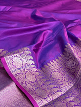 Purple Semi Silk Banarasi Saree