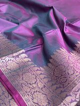 Dark Orchid Semi Silk Banarasi Saree