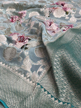 Premium Digital Print Khaddi Georgette Silk Saree