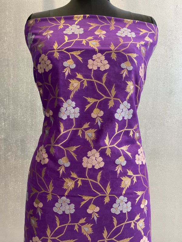Purple Premium cotton silk 3pc unstitched dress material