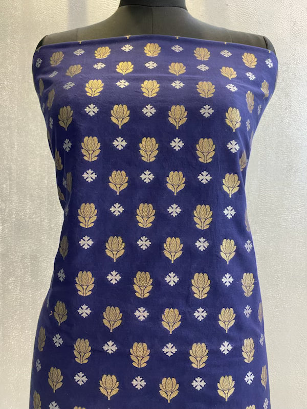Navy Blue Premium cotton silk 3pc unstitched dress material