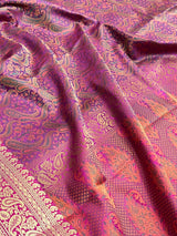 Purple Semi Silk Banarasi Saree