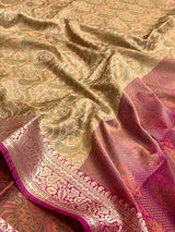 Beige Semi Silk Banarasi Saree