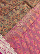 Brown Semi Silk Banarasi Saree