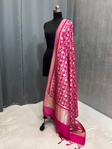 Magenta Semi Silk Banarasi Dupatta